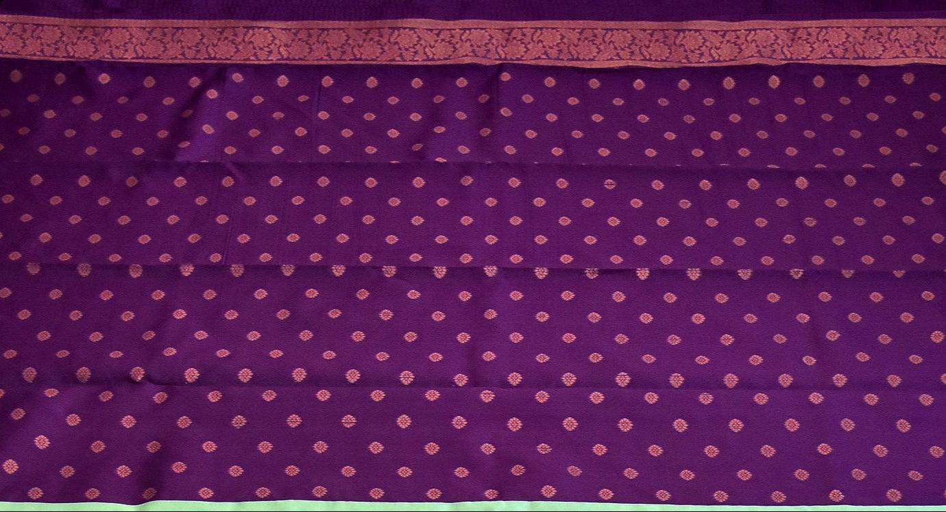 Khadi Gold and Wine Border Zari Chiffon Silk Saree with Unstitched Blouse
